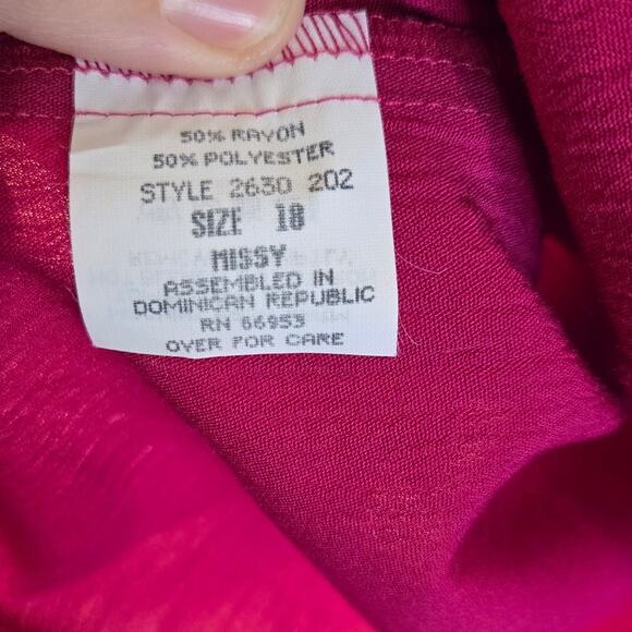 Vintage Haberdashery Fuchsia Blouse, Size 18 – Bright & Versatile Staple [0357] - Picture 9 of 10